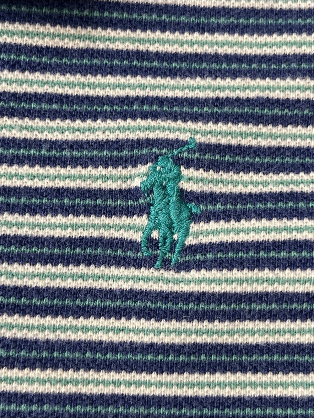 Ralph Lauren Y2K Blue Green Striped Polo Vintage Shirt 18-24M XL